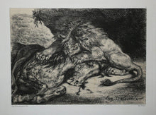 Charger l'image dans la galerie, Lion dévorant un cheval.