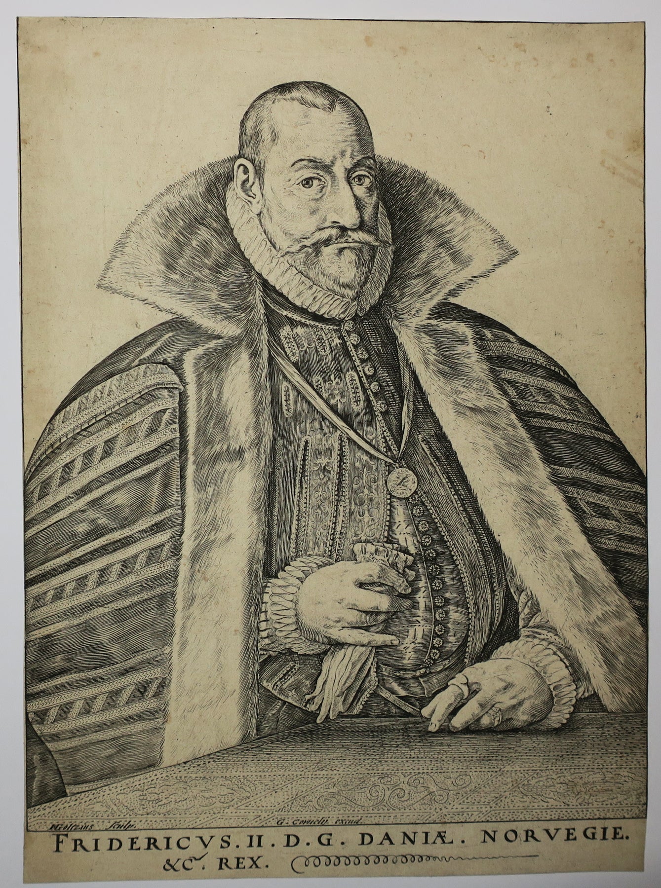 Portrait de Frederick II, Roi du Danemark et de Norvège.