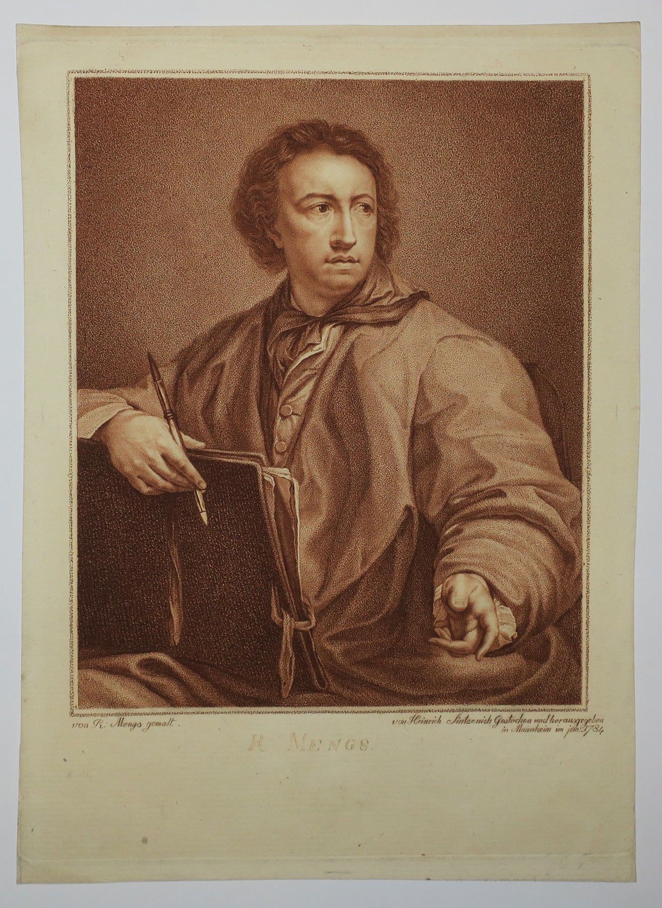 Portrait d'Anton Raphaël Mengs (Peintre et écrivain d'art allemand, né à Aussig en 1728 et mort à Rome en 1779).