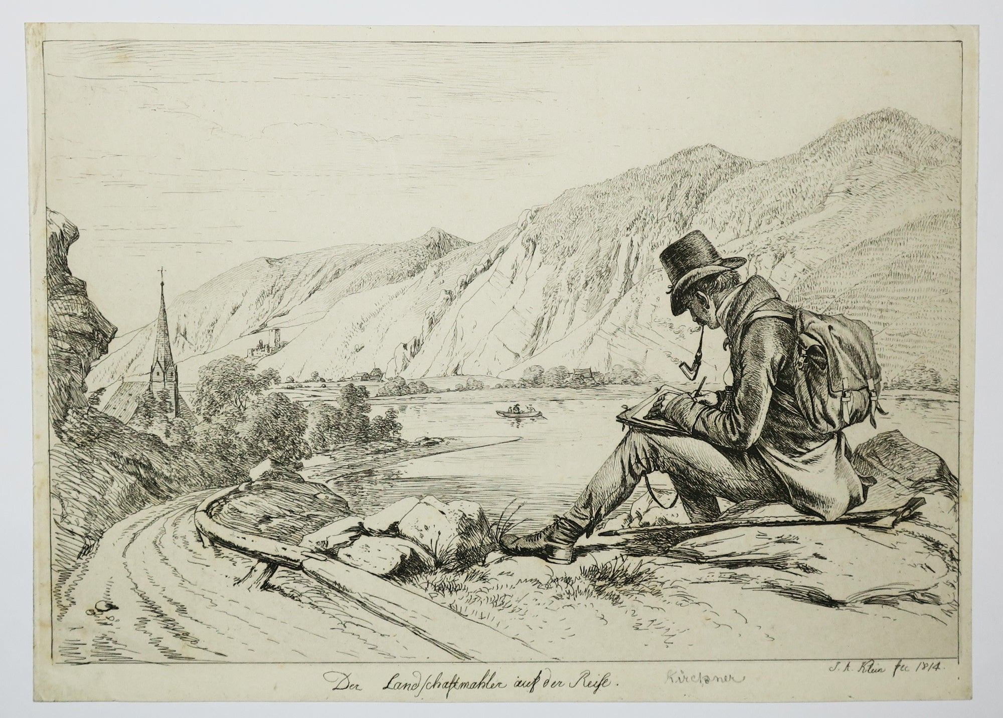 Der Landschaftsmaler auf Reise.(Le paysagiste en voyage).