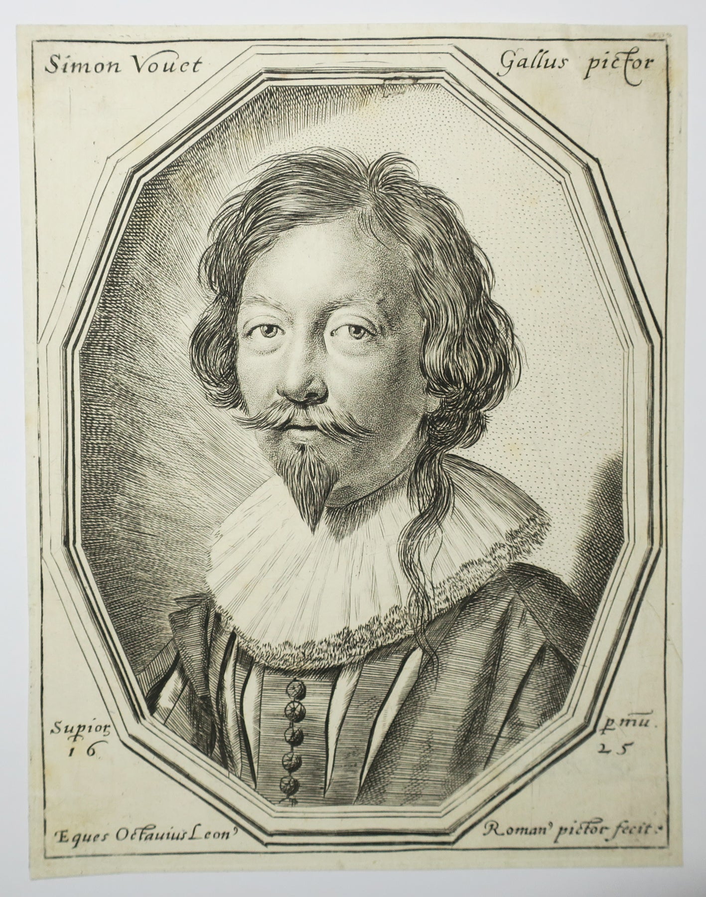 Portrait en buste de l'artiste Simon Voüet (Paris 1590†1649).