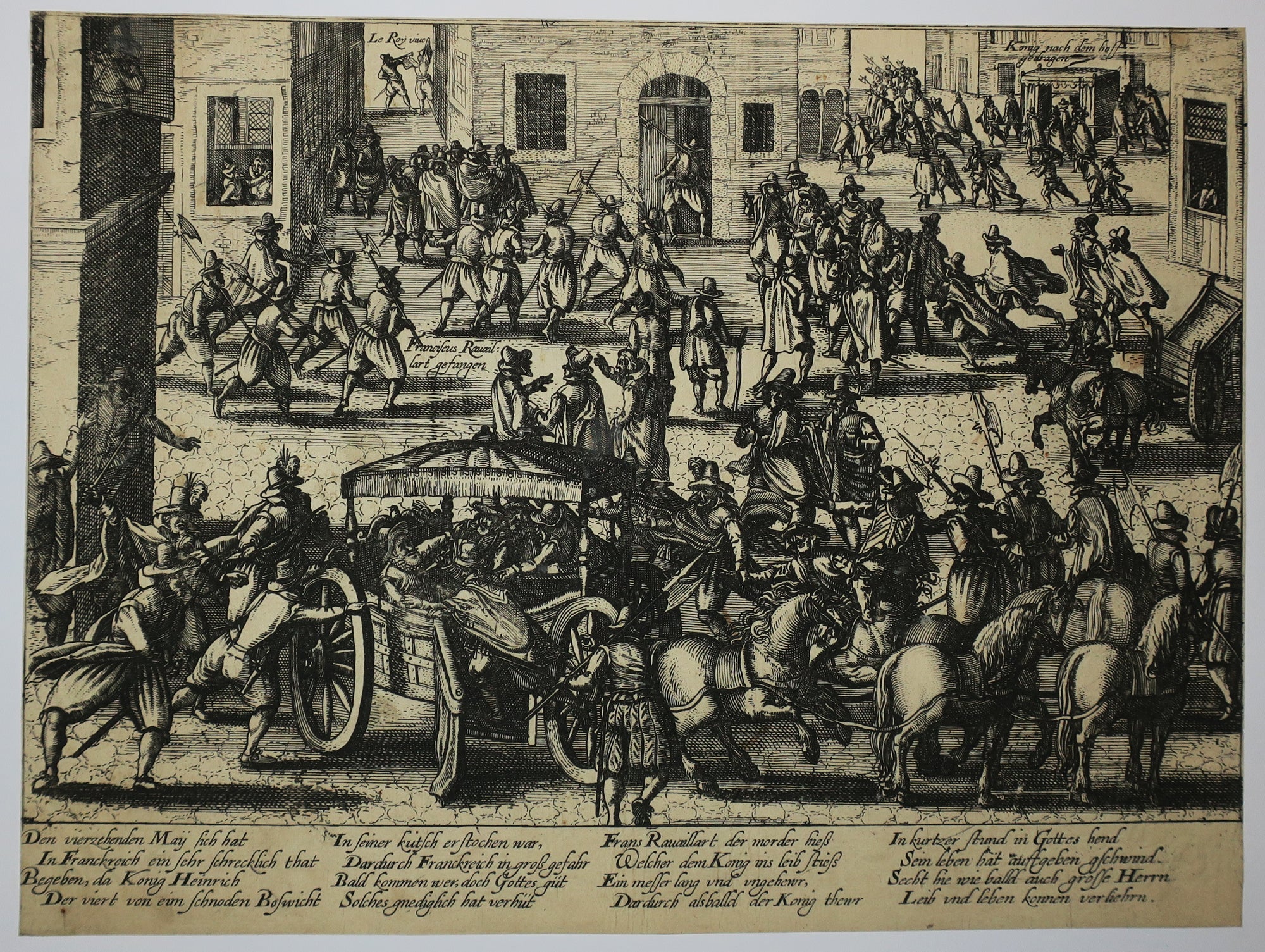 Assassinat d'Henri IV, Roi de France, par François Ravaillac le 14 mai 1610.