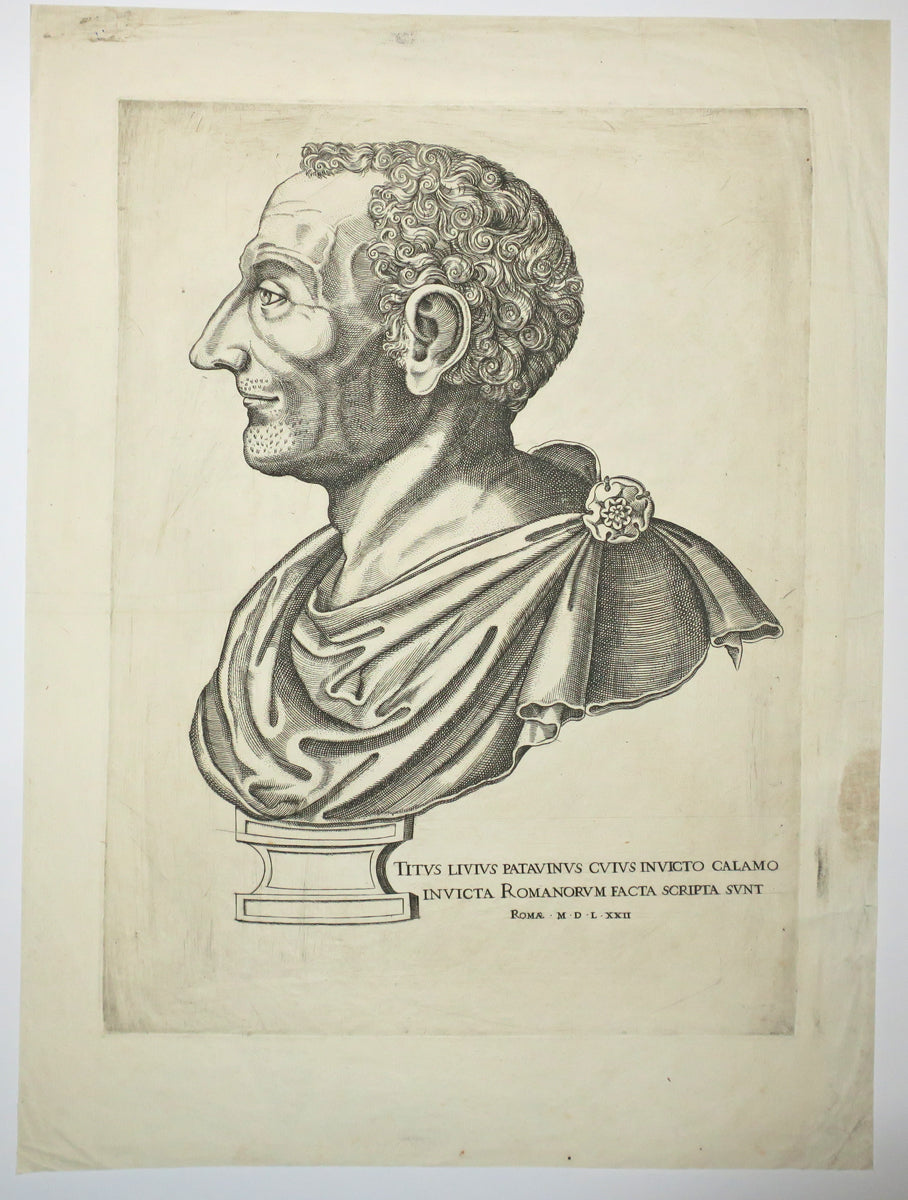 Statue du Buste de Tite-Live, de profil gauche.