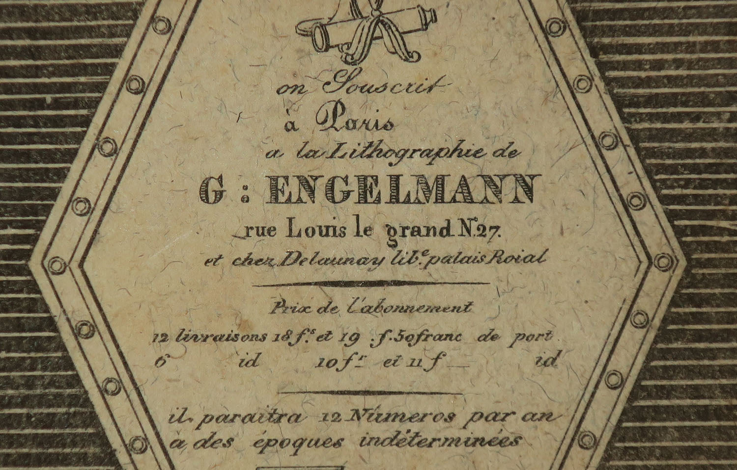 Carte d'invitation à souscrire à la Lithographie de G. Engelmann.