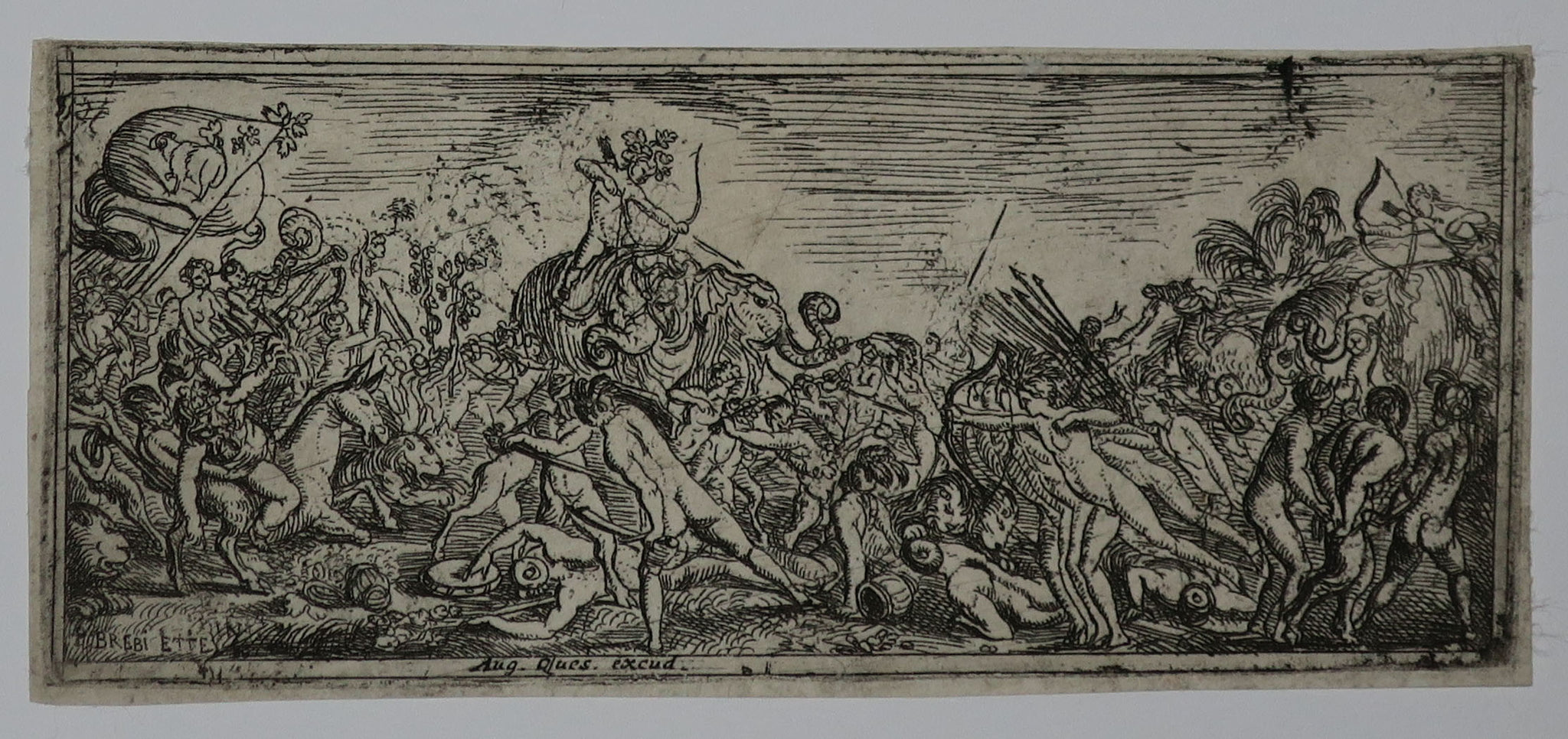 Bacchus et sa suite combattant les Indiens.