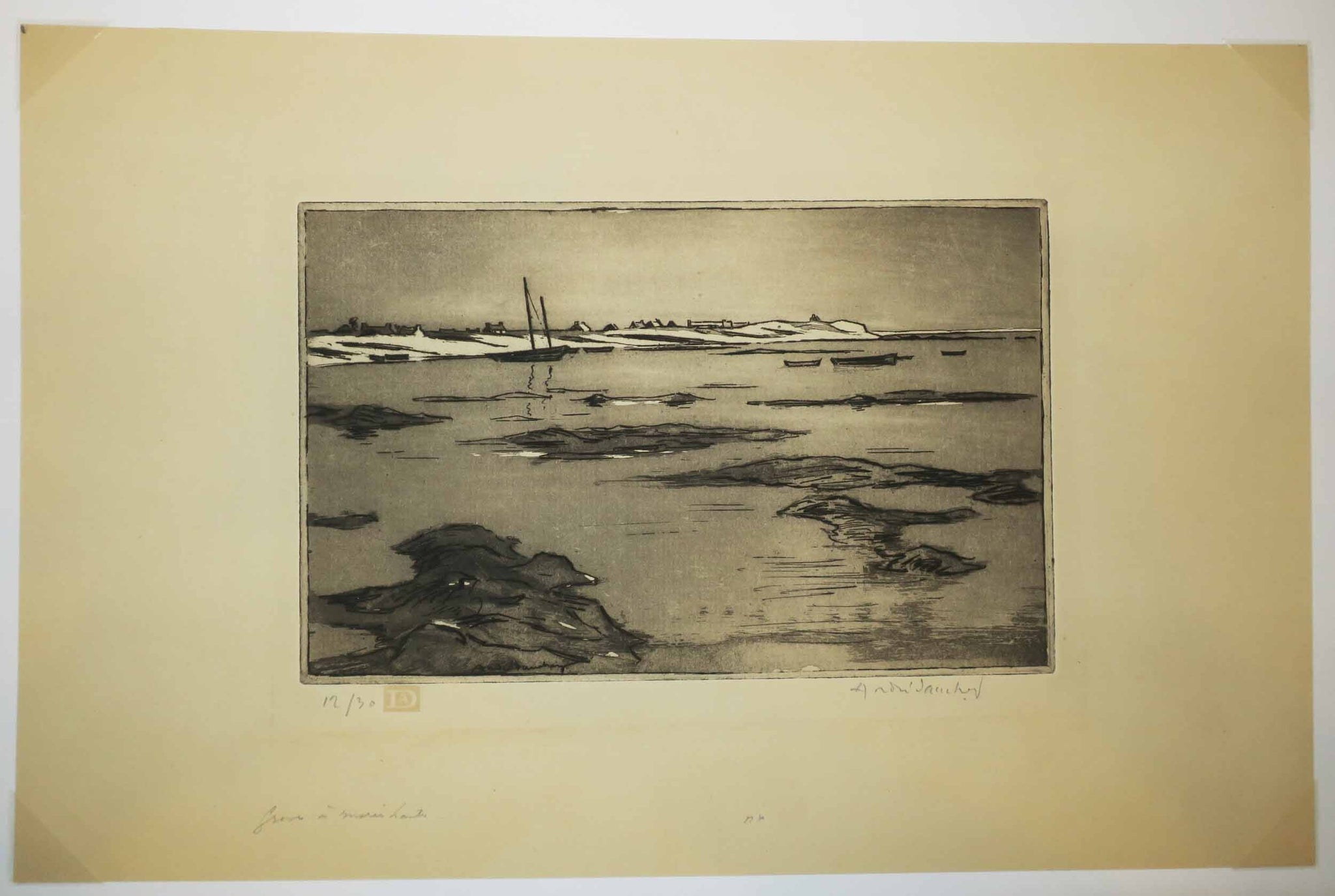 Grève à marée haute.