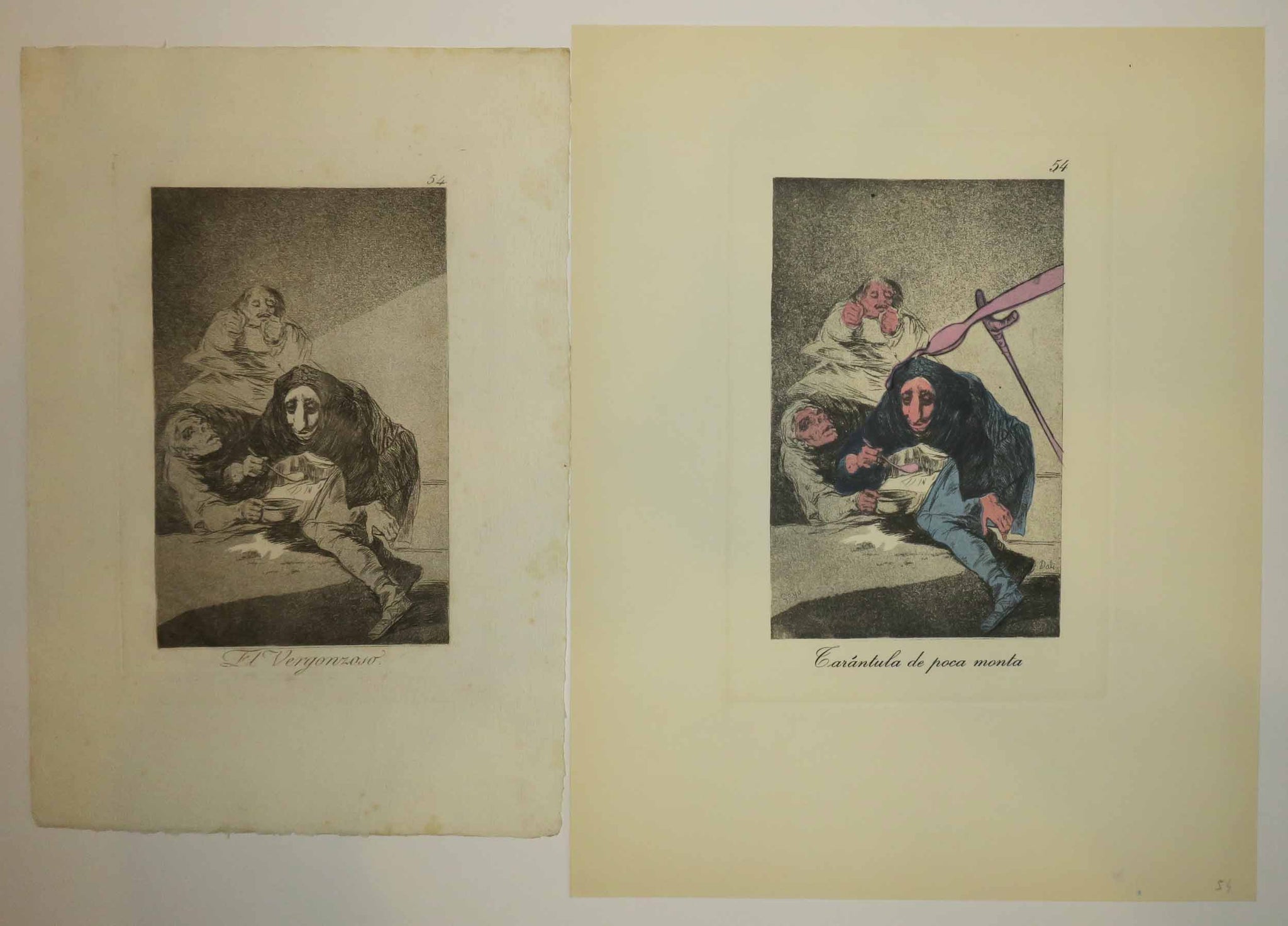 El vergonzoso / Tarantula de poca monta.  Les Caprices de Goya & de Dali. c.1799 /