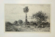Charger l'image dans la galerie, Paysage avec une femme assise, un petit garçon debout et des animaux. 1864-