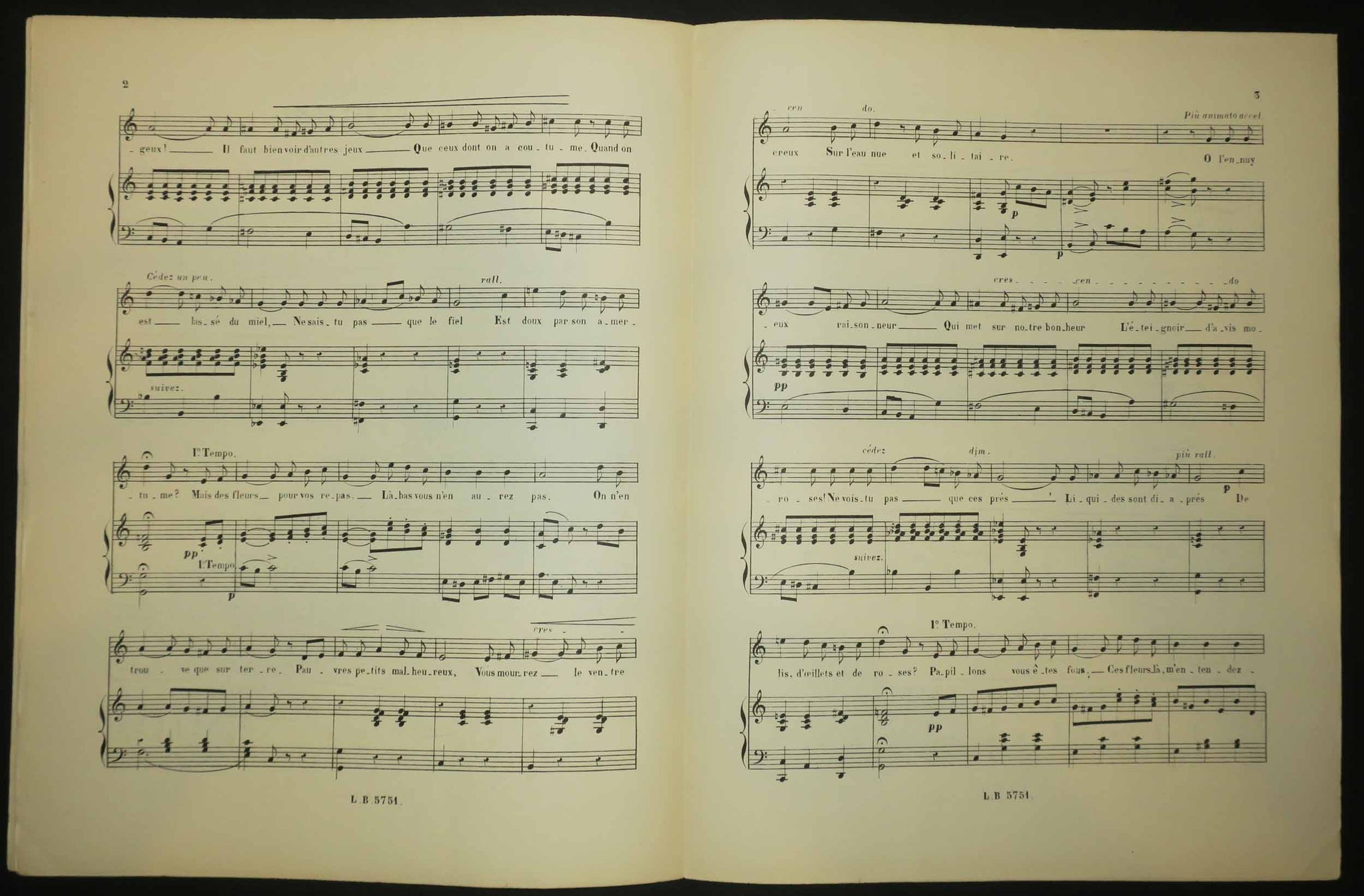 Les Papillons. Rondo, Poésie de Jean Richepin, Musique de Désiré Dihau. Partition de musique.