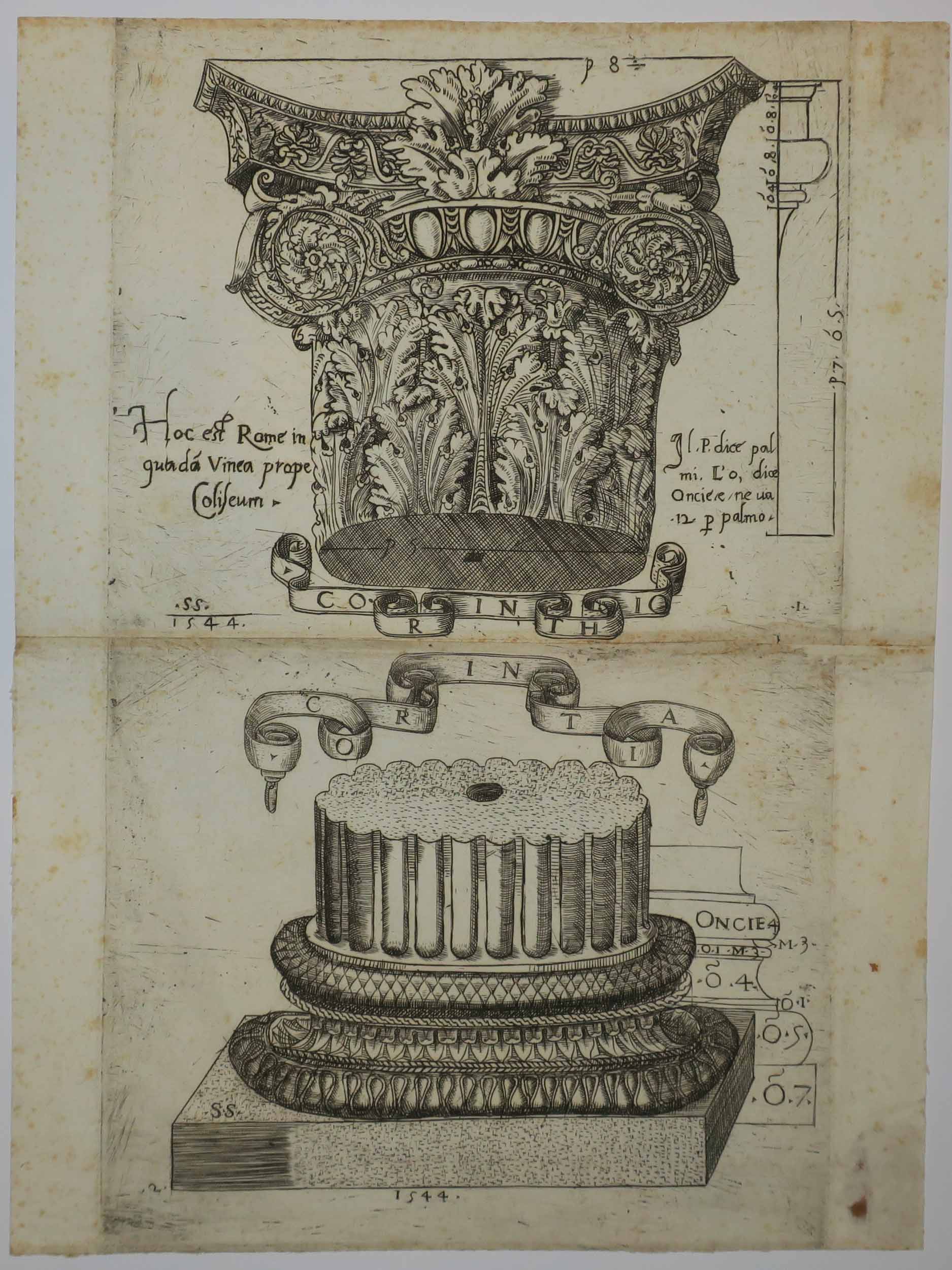 Base et Colonne Corinthiennes décorées. (Planches d'architecture de la série