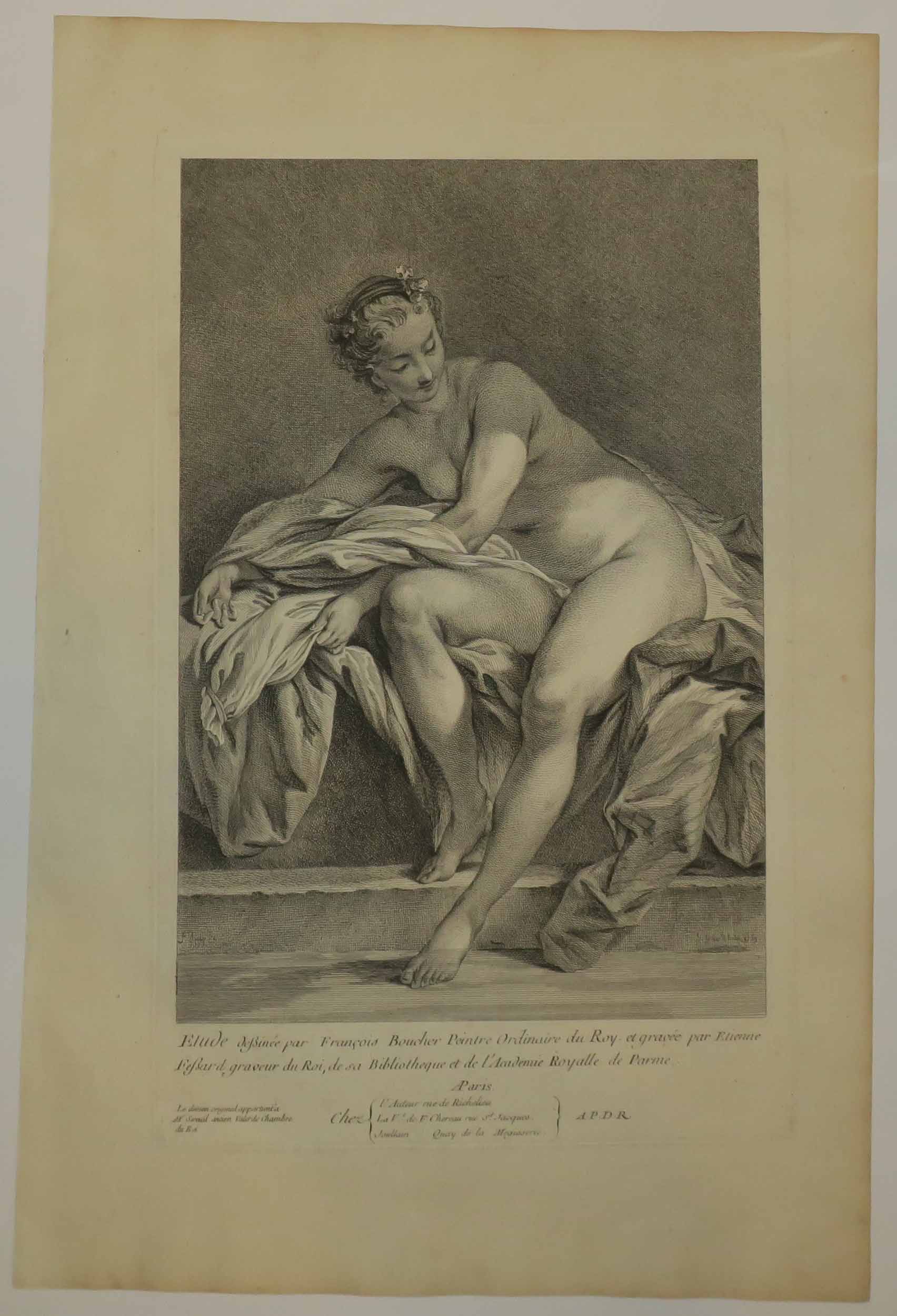 Etude de femme au bain.Etude dessinée par François Boucher, Peintre ordinaire du Roy.