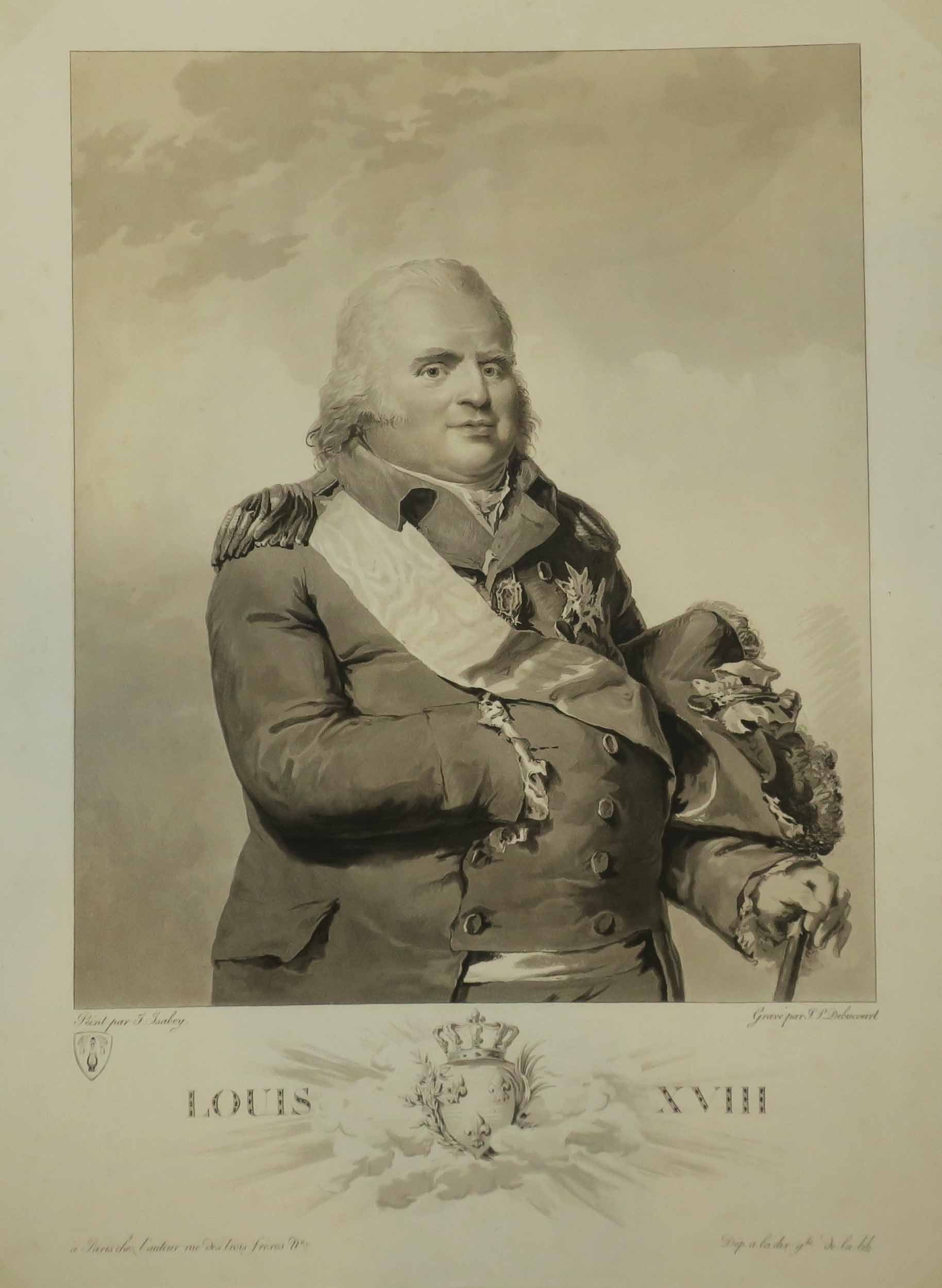 Portrait de Louis XVIII, avec la plaque du St-Esprit sur la poitrine.