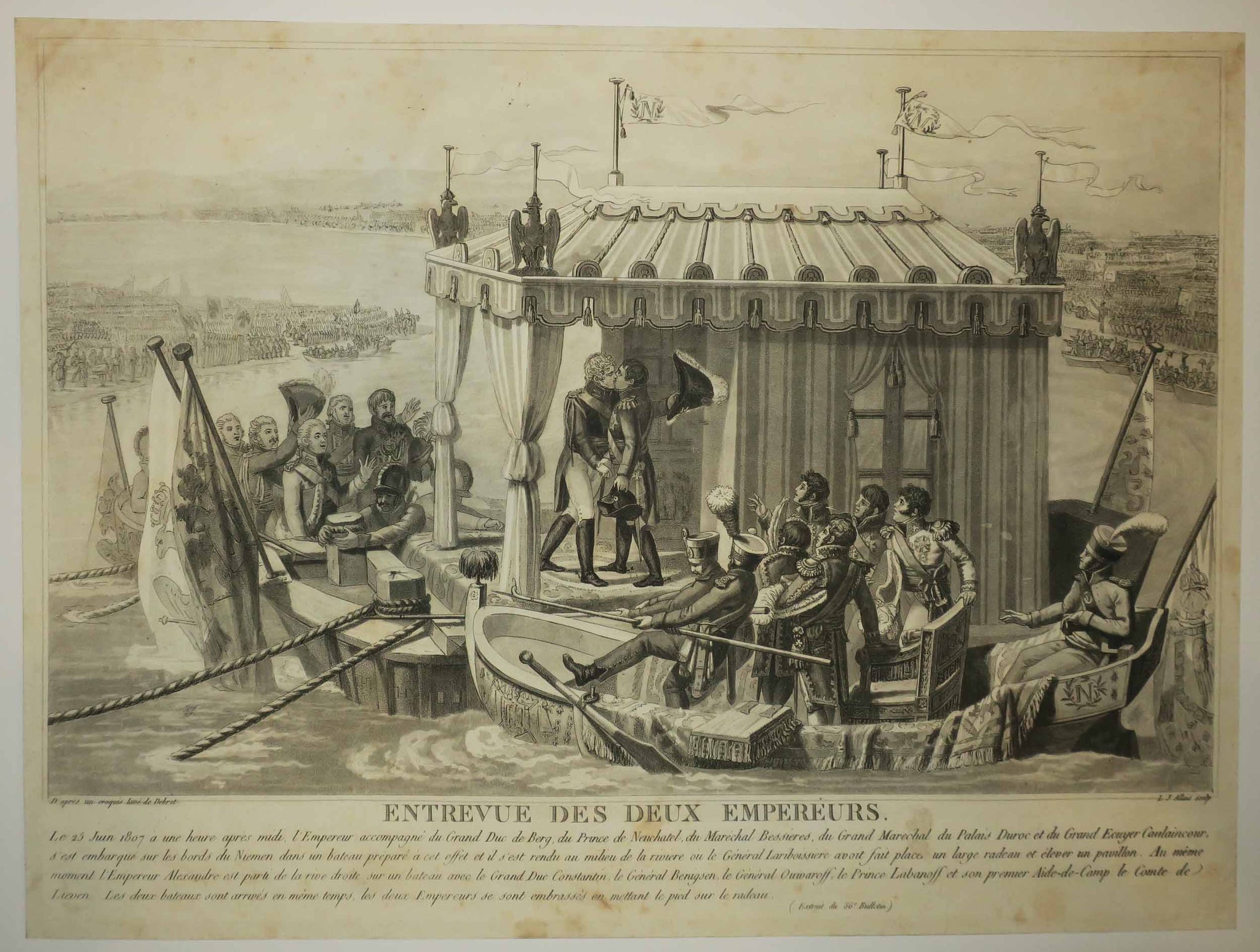 Entrevue des deux Empereurs, le 25 juin 1807.