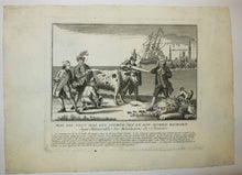 Charger l'image dans la galerie, Gravure pittoresque de l'Etat de la Nation pour février 1778. "Mal lui veut mal lui tourne dit le bon homme Richard. Sujet Mémorable des Révolutions de l'Univers". c.1778-