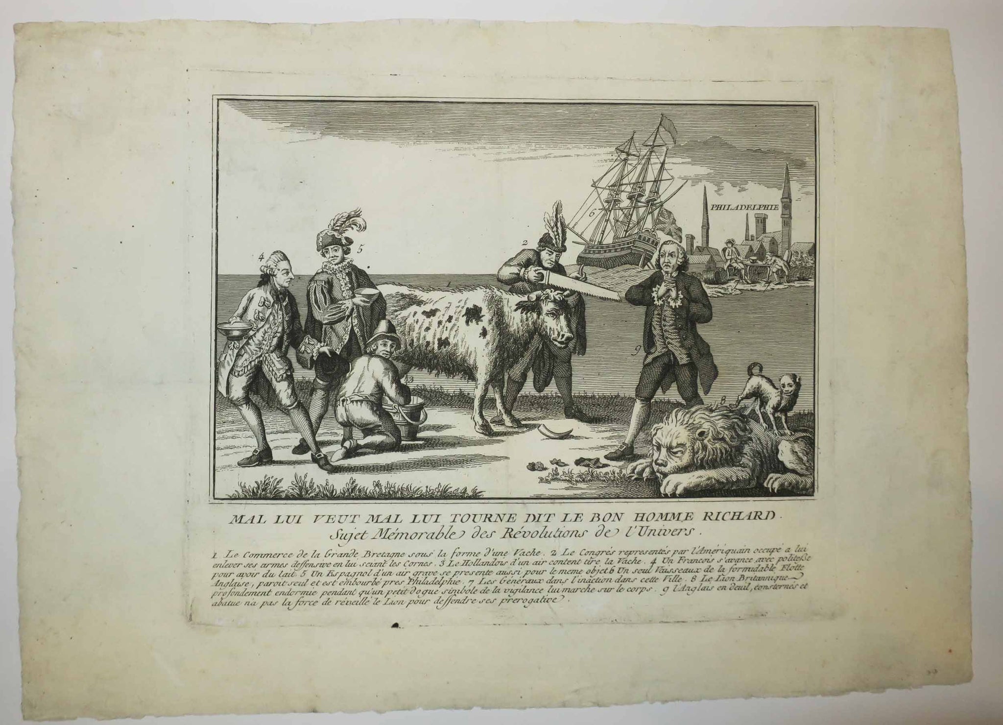Gravure pittoresque de l'Etat de la Nation pour février 1778.