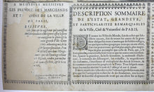 Charger l'image dans la galerie, Grande vue panoramique de Paris sous Louis XIV, Prise de Ménilmontant.  « Lutetiae, vulgo Paris, Urbis Galliarum primariae, non Europae solius, sed orbis. Totius celeberrimae prospectus, N. BEREY ex. ». Dédiés à Messieurs les Prévosts des Marchands et Echevins de la Ville de Paris, par leur très humble serviteur N. (Nicolas) Berey.