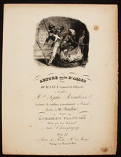 Charger l'image dans la galerie, Page de titre pour "Lettre écrite d'Alger par Dumanet Caporal de Voltigeurs à sa future Melle Sophie Rombosse, bordeuse de souliers présentement à Paris, Paroles de Mr Paulin