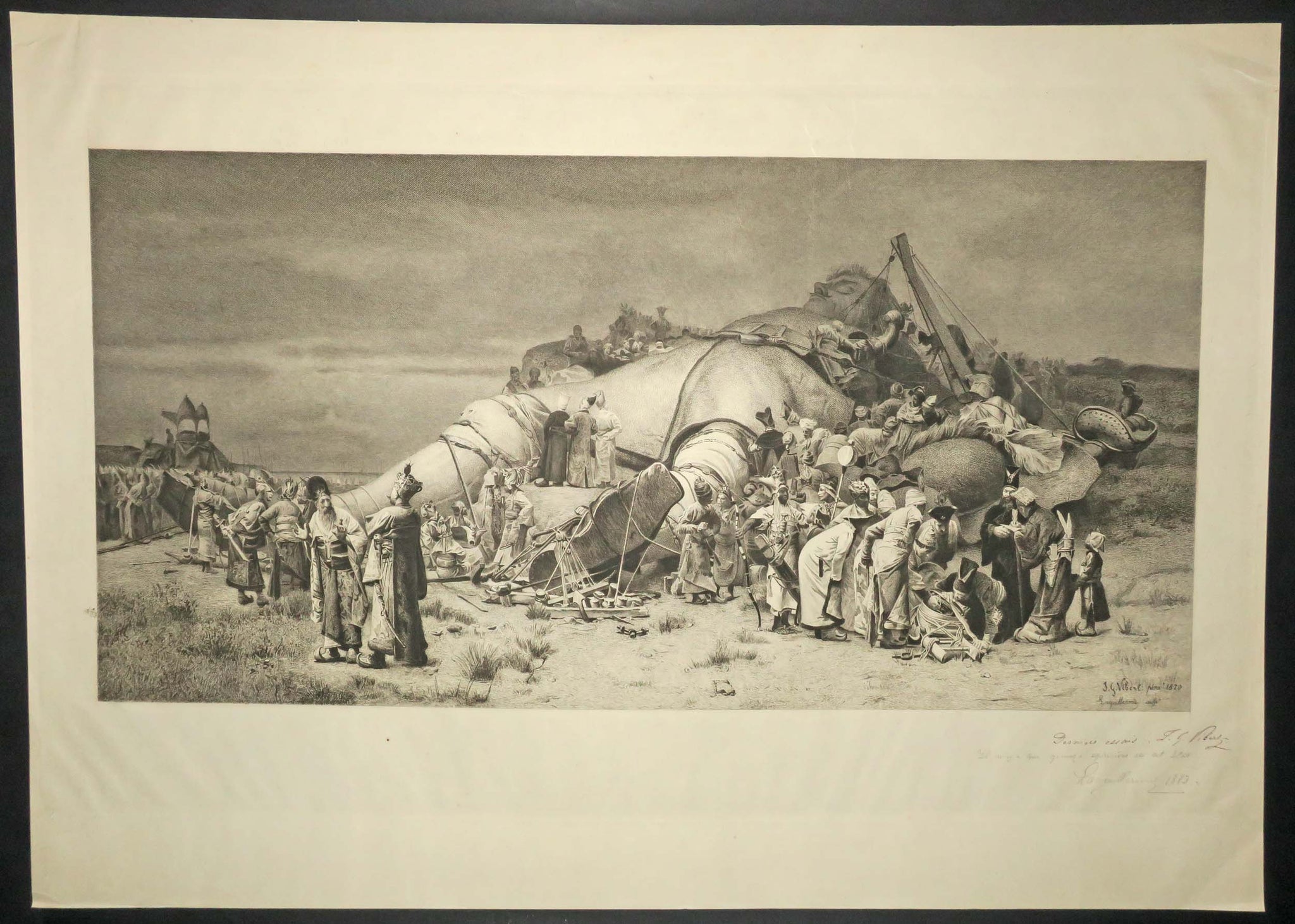 Gulliver enchaîné par les Lilliputiens.