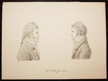 Charger l'image dans la galerie, Antoine d'Orléans et son frère Louis-Philippe de profil. Autoportrait.