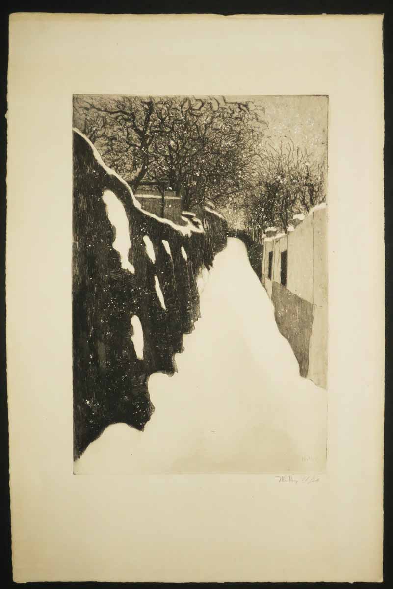 Montmartre, La rue St Vincent en hiver.