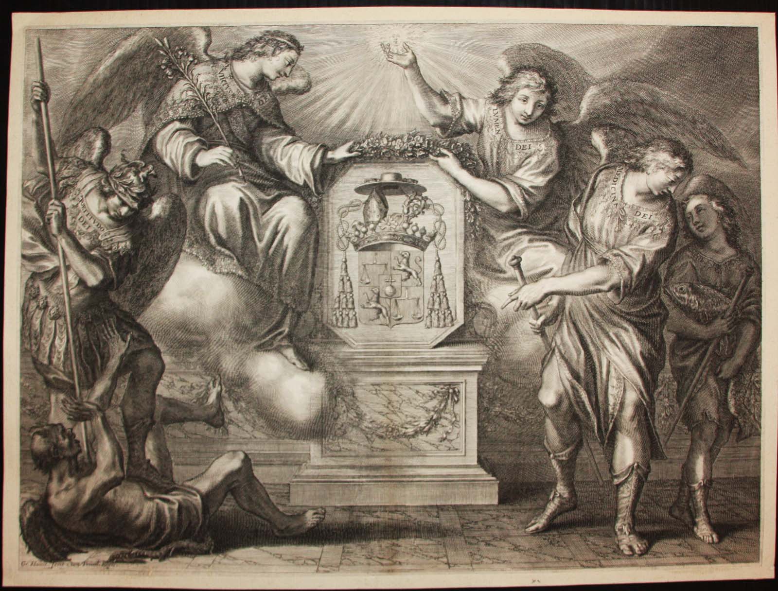 Composition allégorique aux Armes de Dominique Seguier, évêque d'Auxerre.