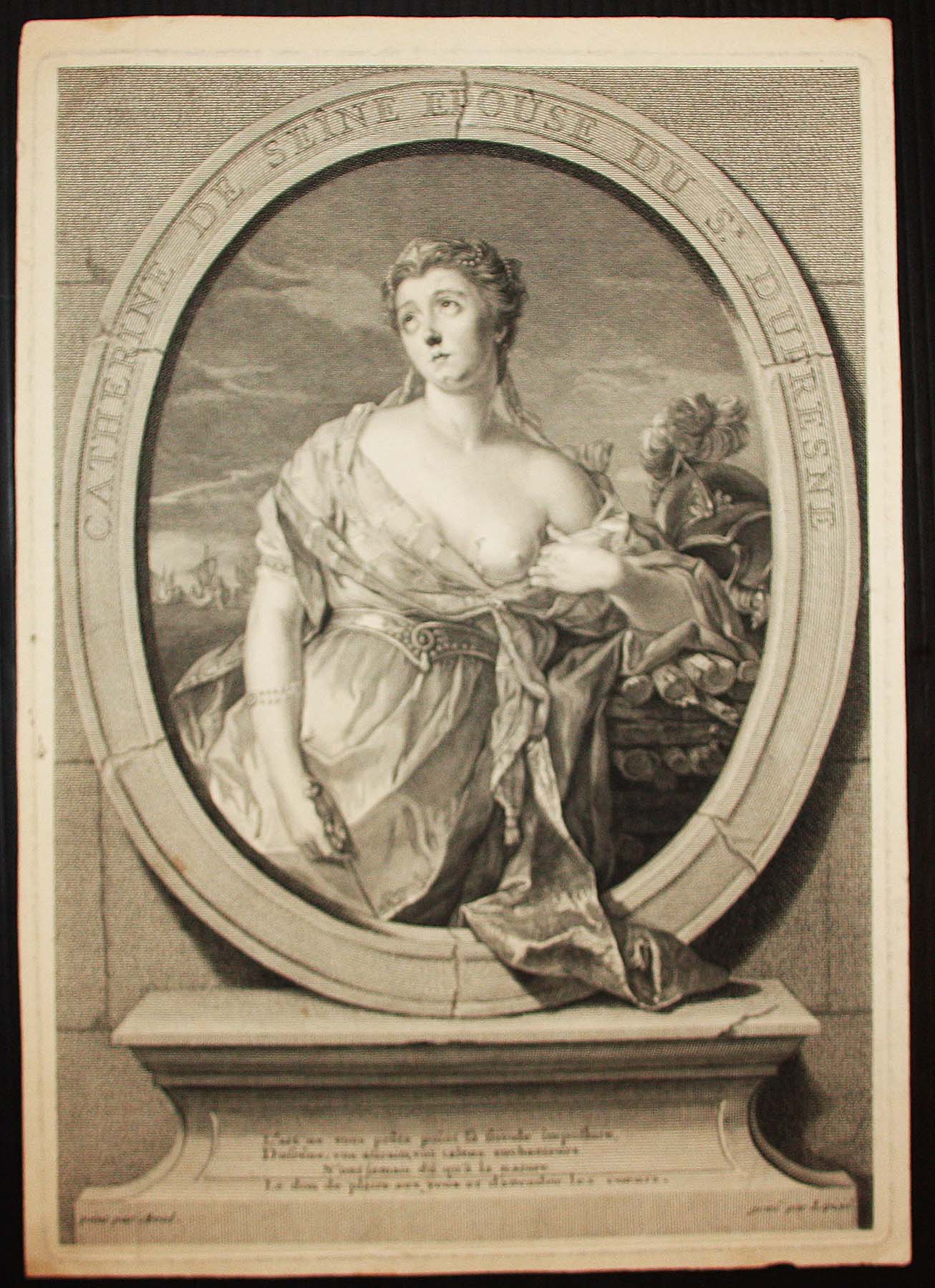 Portrait de Catherine-Marie-Jeanne Dupré Deseine, dite Mlle de Seine puis Mme Quinault-Dufresne (1705†1767, Actrice française).