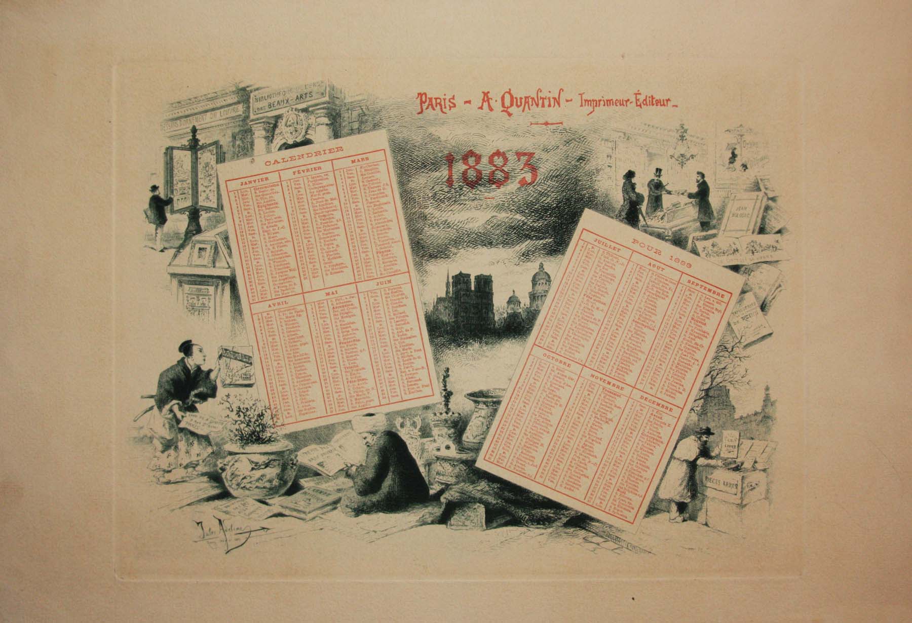 Calendrier de 1883 pour A. Quantin.