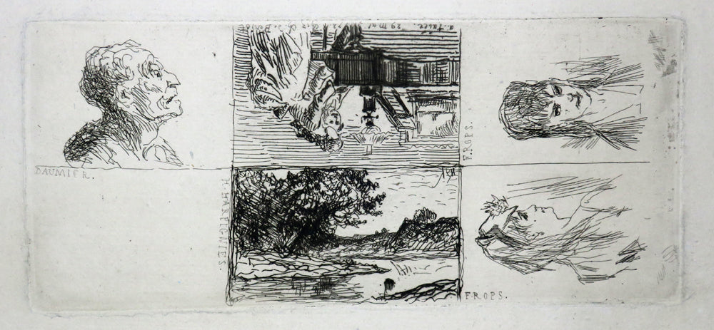 Essai d’eau-forte, ou Planche des quatre peintres.
