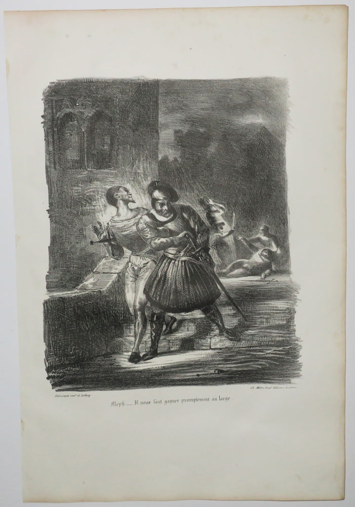 Méphistophélès et Faust fuyant après le duel.