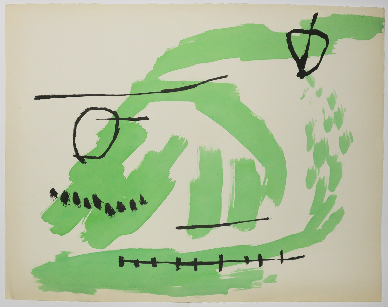 Composition verte et noire.