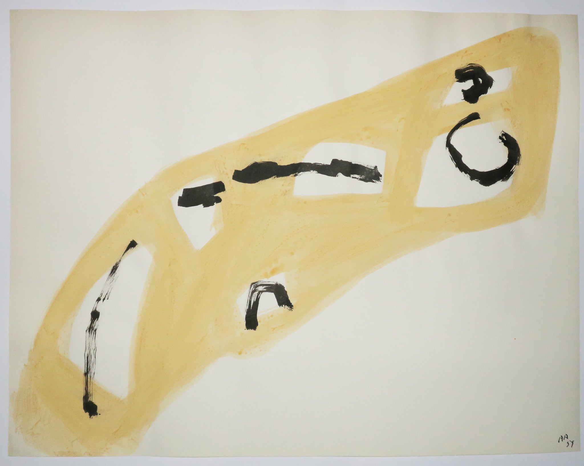 Composition jaune et noire.