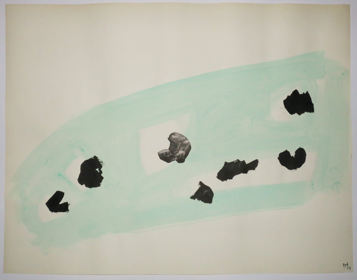 Composition verte et noire.