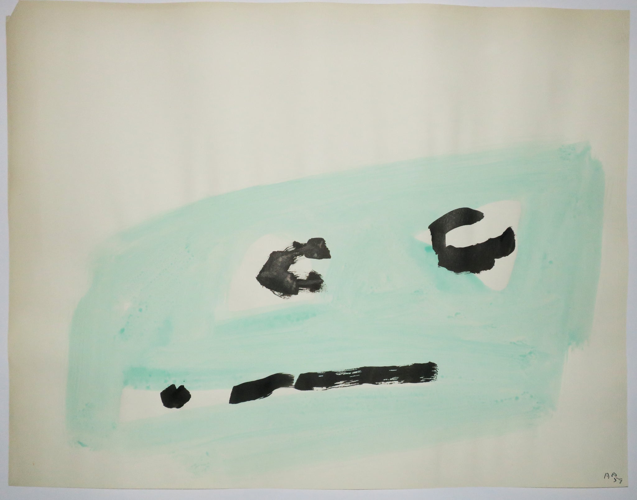 Composition verte et noire.