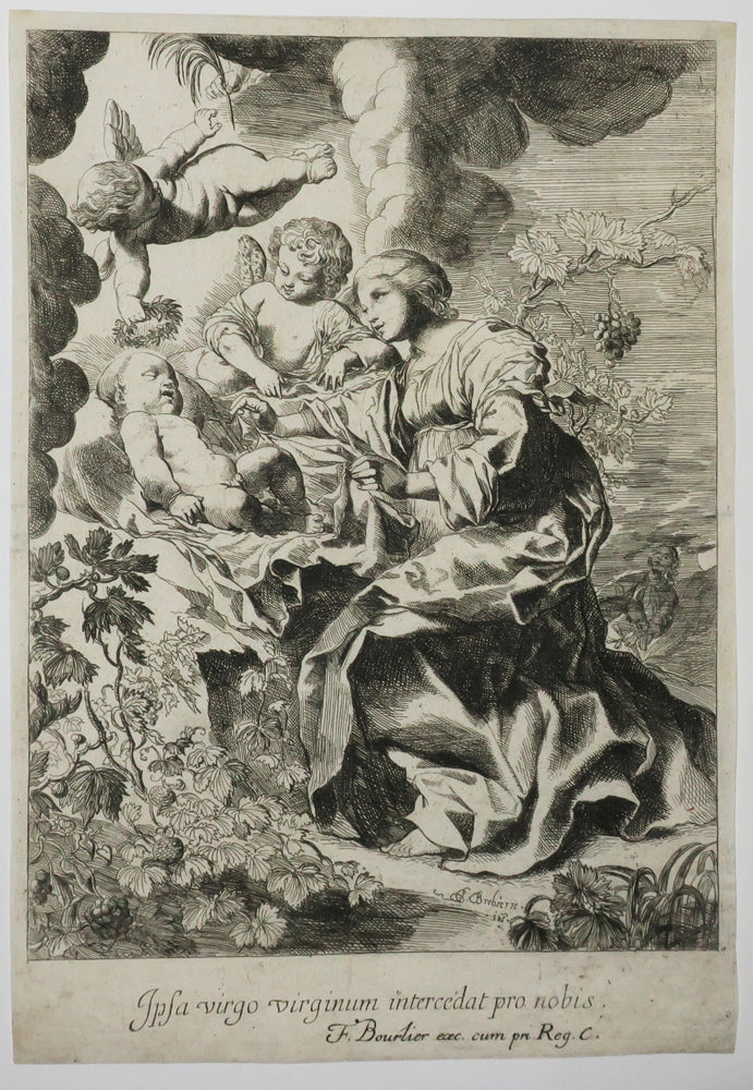 La Vierge et les Anges adorant l'Enfant Jésus endormi, dit aussi Le repos de la Sainte Famille. c.