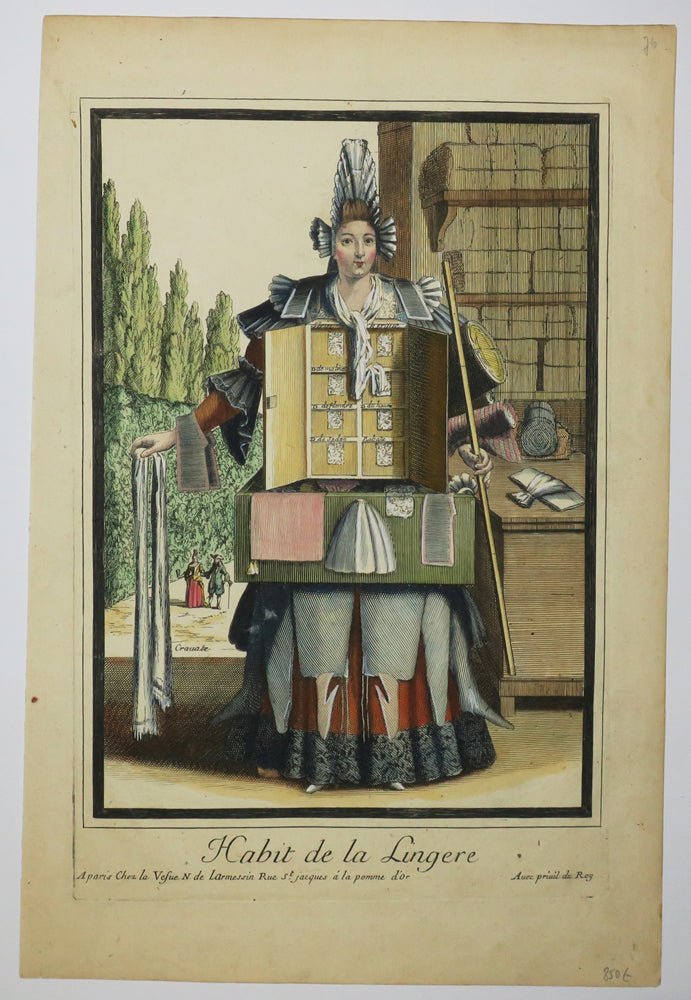 Habit de la Lingère (Costume imaginaire de lingère avec les attributs de la profession).