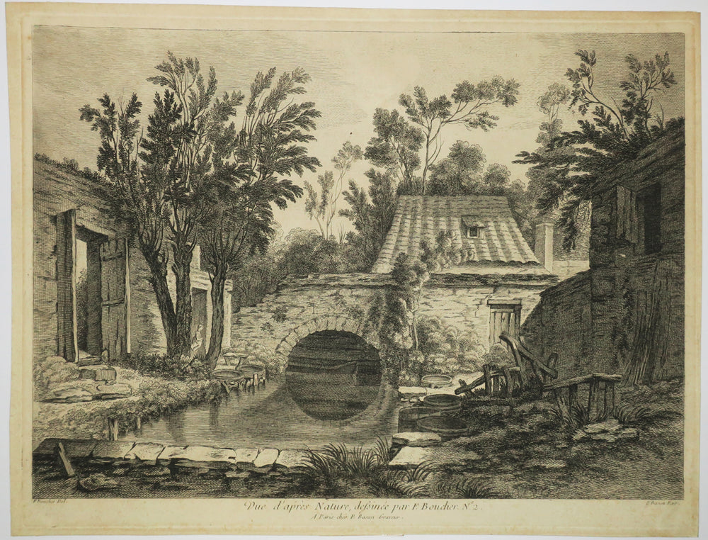 Vue d'après Nature dessinée par F. Boucher N°2 (Pont de pierre).