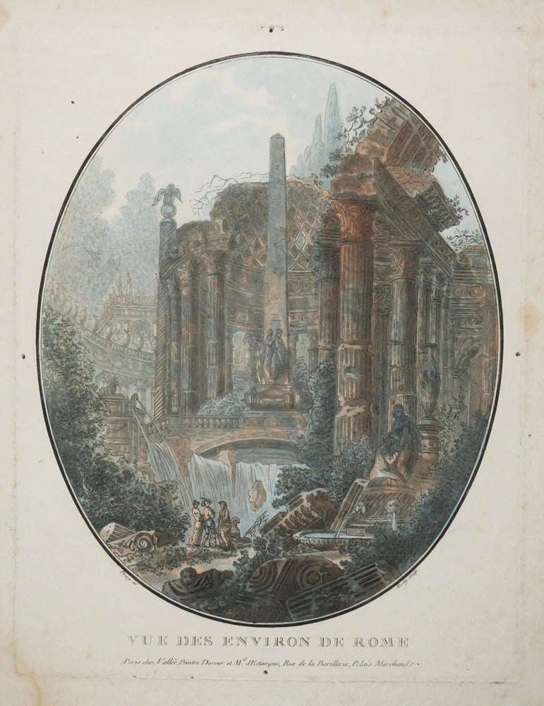 Vue des environs de Rome (Ruines d'un arc de triomphe & Ruines d'un monument antique).