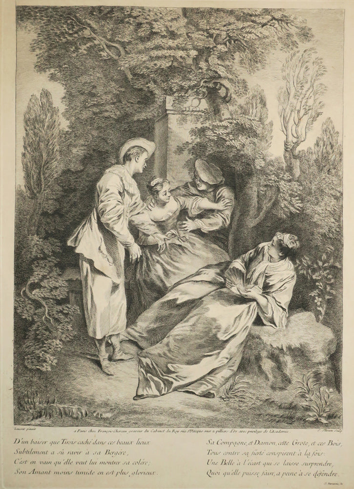D'un baiser que Tirsis caché dans ces beaux lieux…