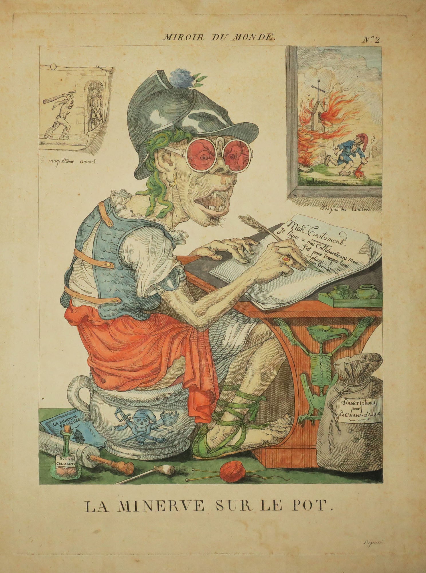 La Minerve sur le pot (Miroir du Monde).