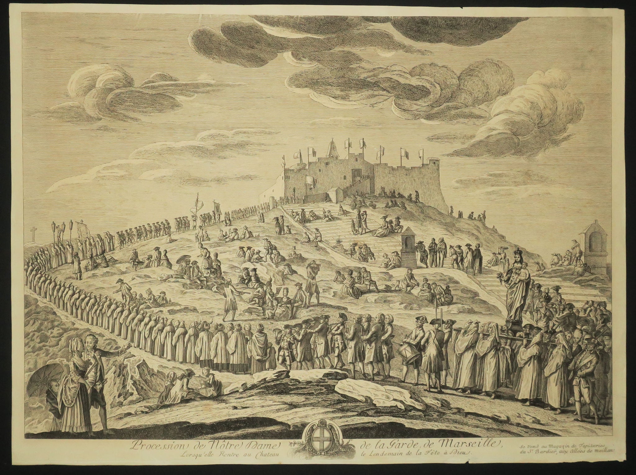 Procession de Notre-Dame de la Garde de Marseille, lorsqu'elle rentre au Château le lendemain de la Fête à Dieu.