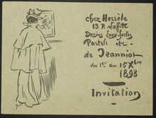Charger l'image dans la galerie, Cartons d'invitation pour Expositions chez M. Charles Hessèle, 13 rue Laffitte, à Paris. 1898-