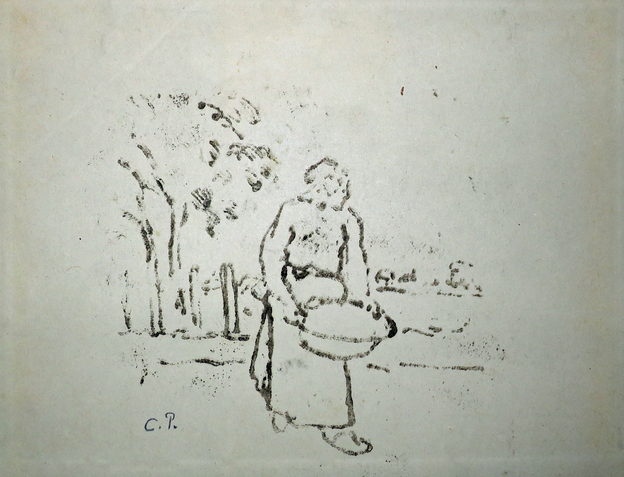 Paysanne portant une corbeille.
