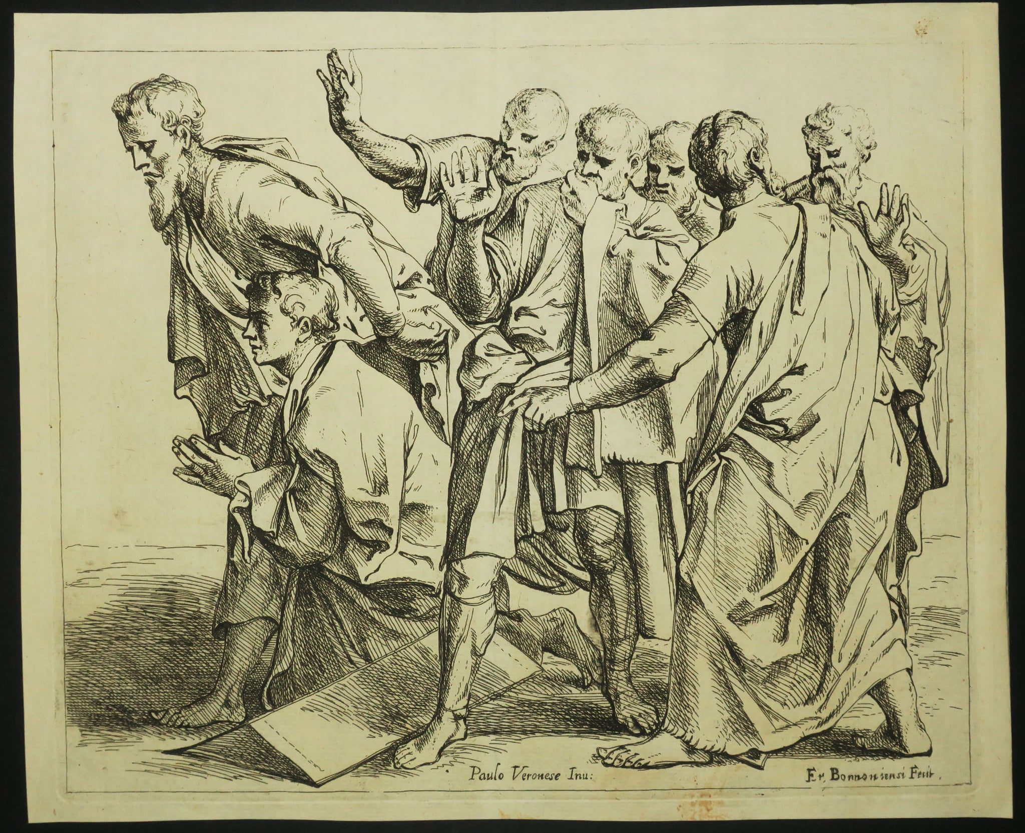 Groupe de sept hommes.