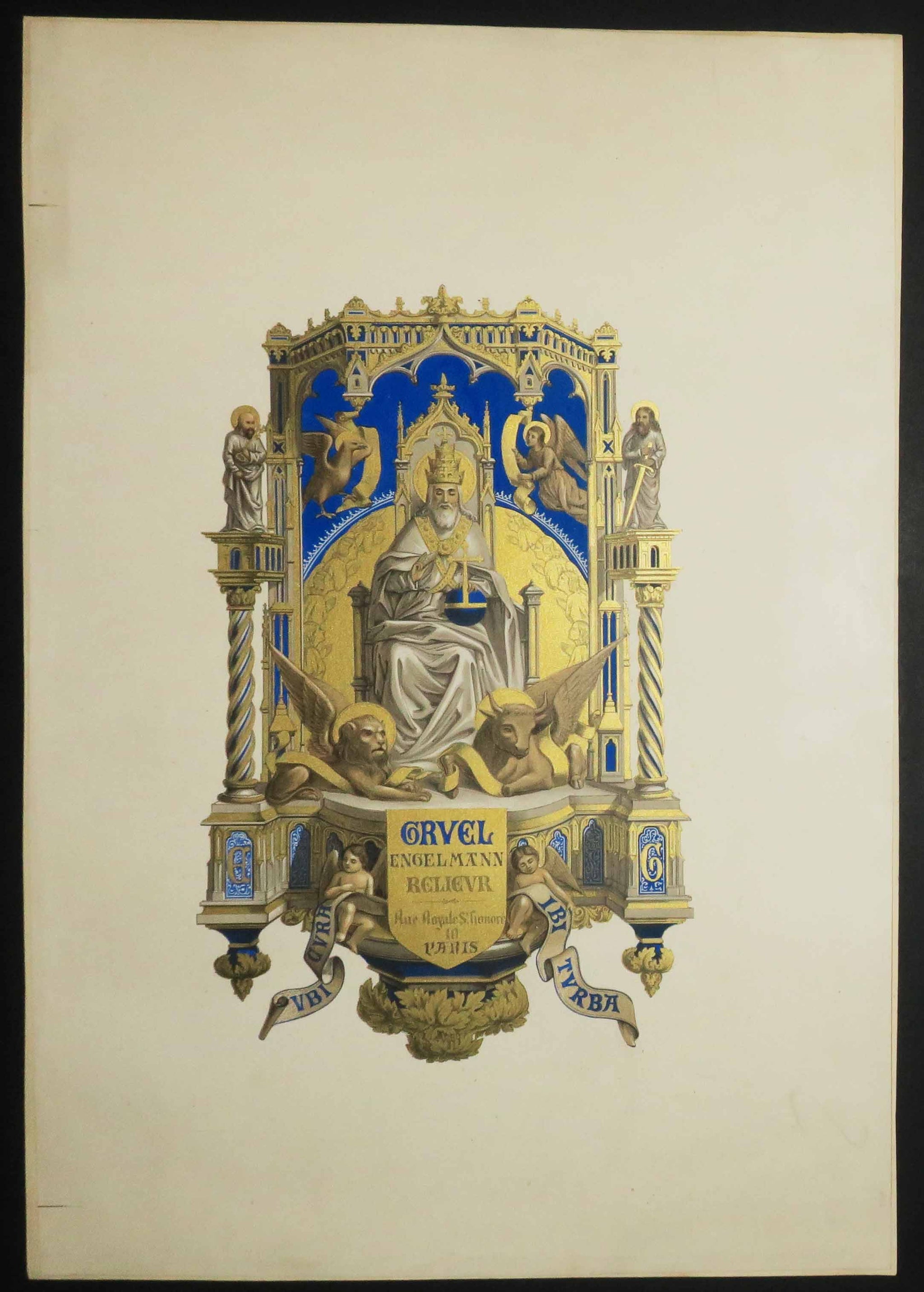 Carte adresse de Gruel Engelmann, Relieur, Rue Royale St Honoré n°10, Paris.