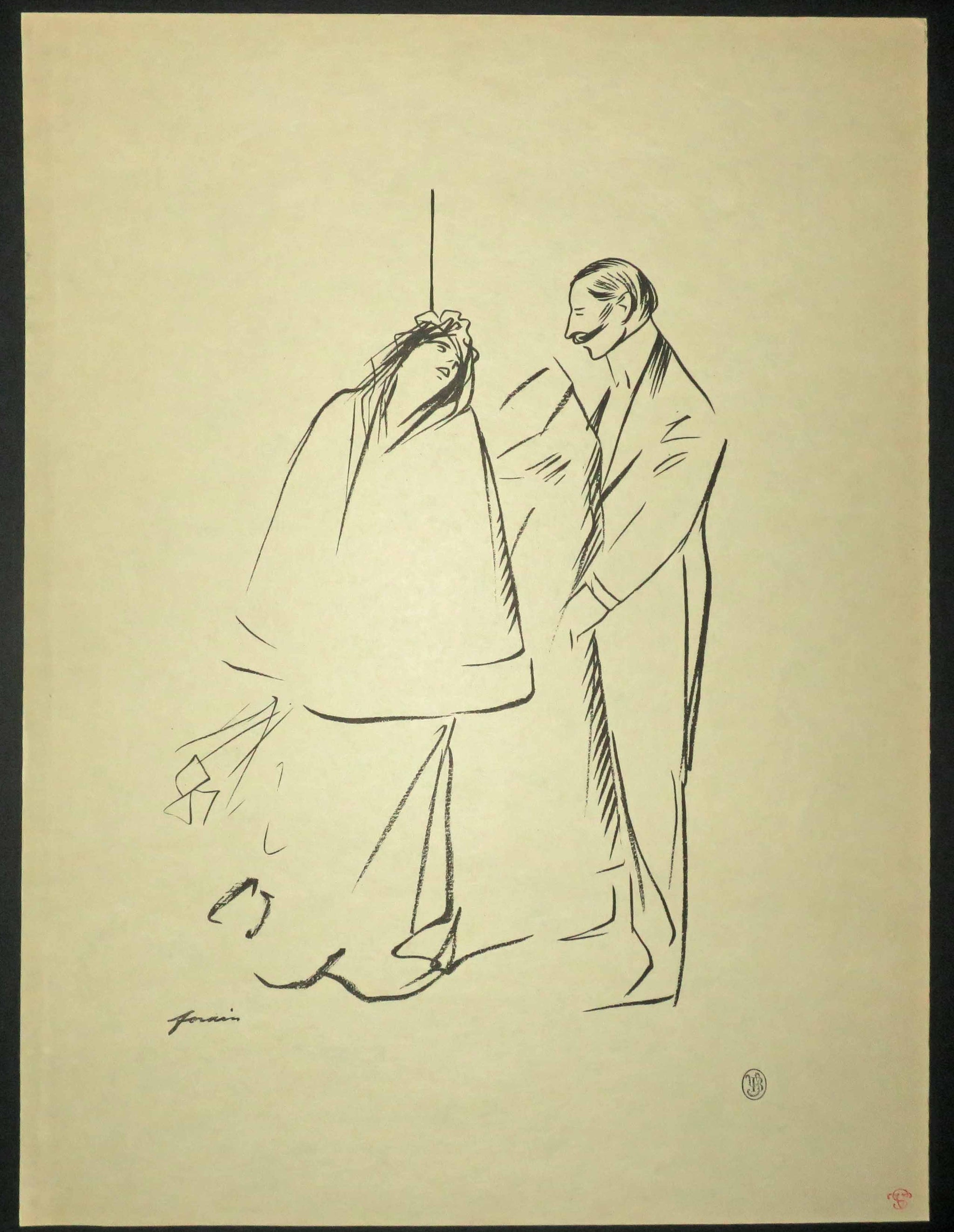 Croquis lithographique (Un couple).