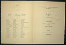 Charger l'image dans la galerie, Menu pour les Bibliophiles de l'Automobile-Club de France, Dîner du 15 juin