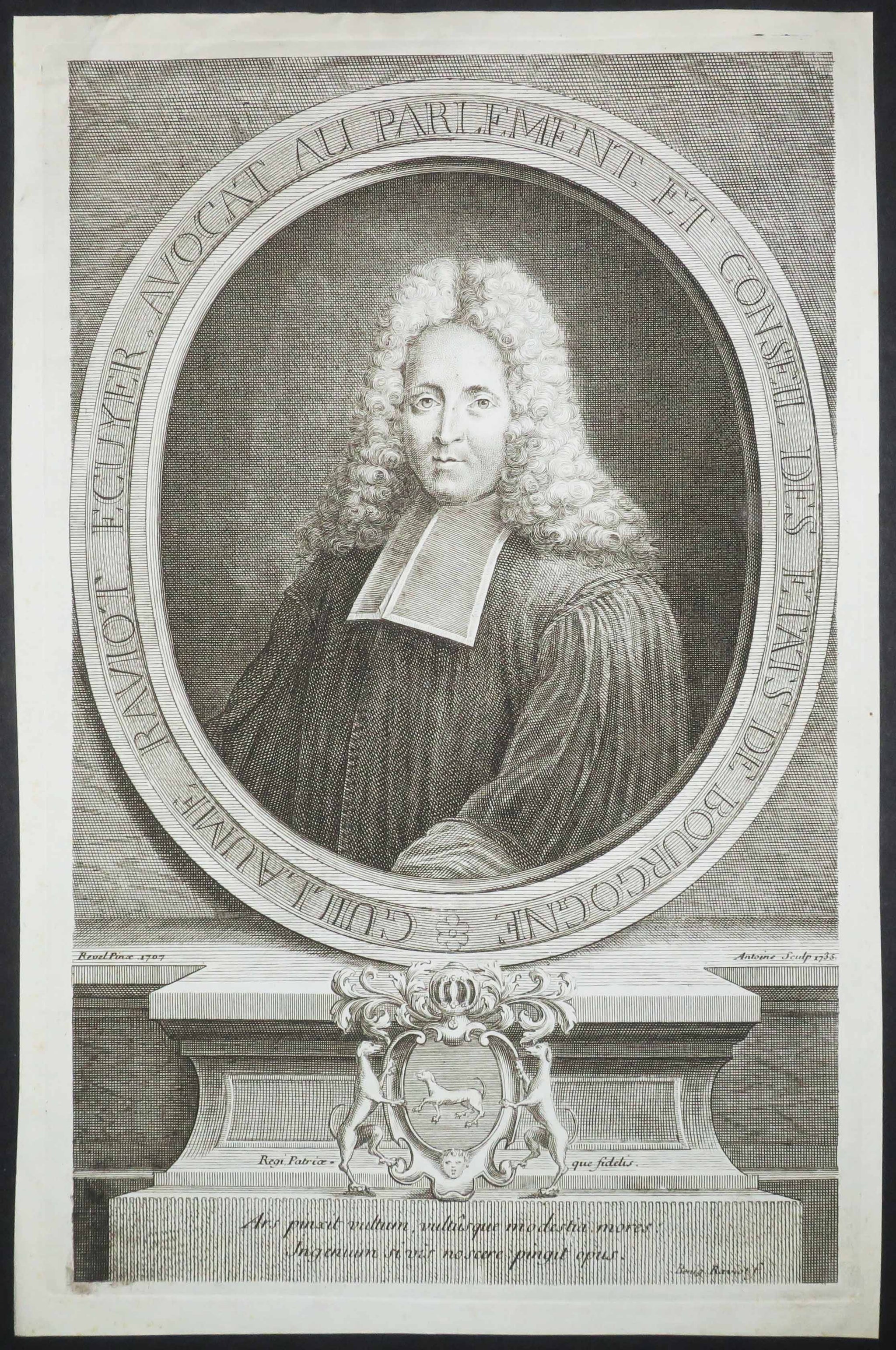 Portrait de Guillaume Raviot, Ecuyer, Avocat au Parlement et Conseil des Etats de Bourgogne.