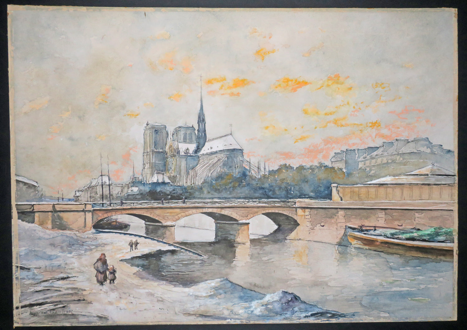 Pont de l' Archevêché à Paris, Notre Dame. c.