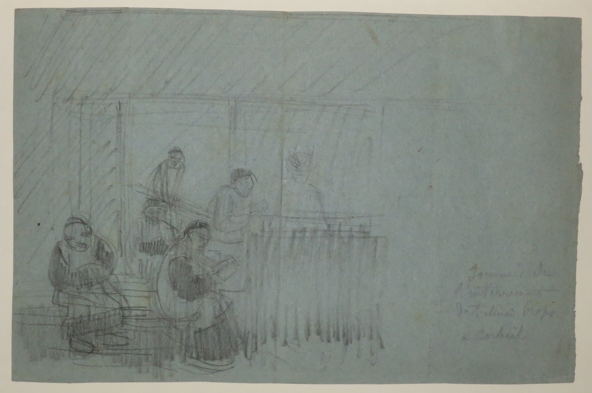 Souvenir de l'enterrement de Félicien Rops à Corbeil. c.