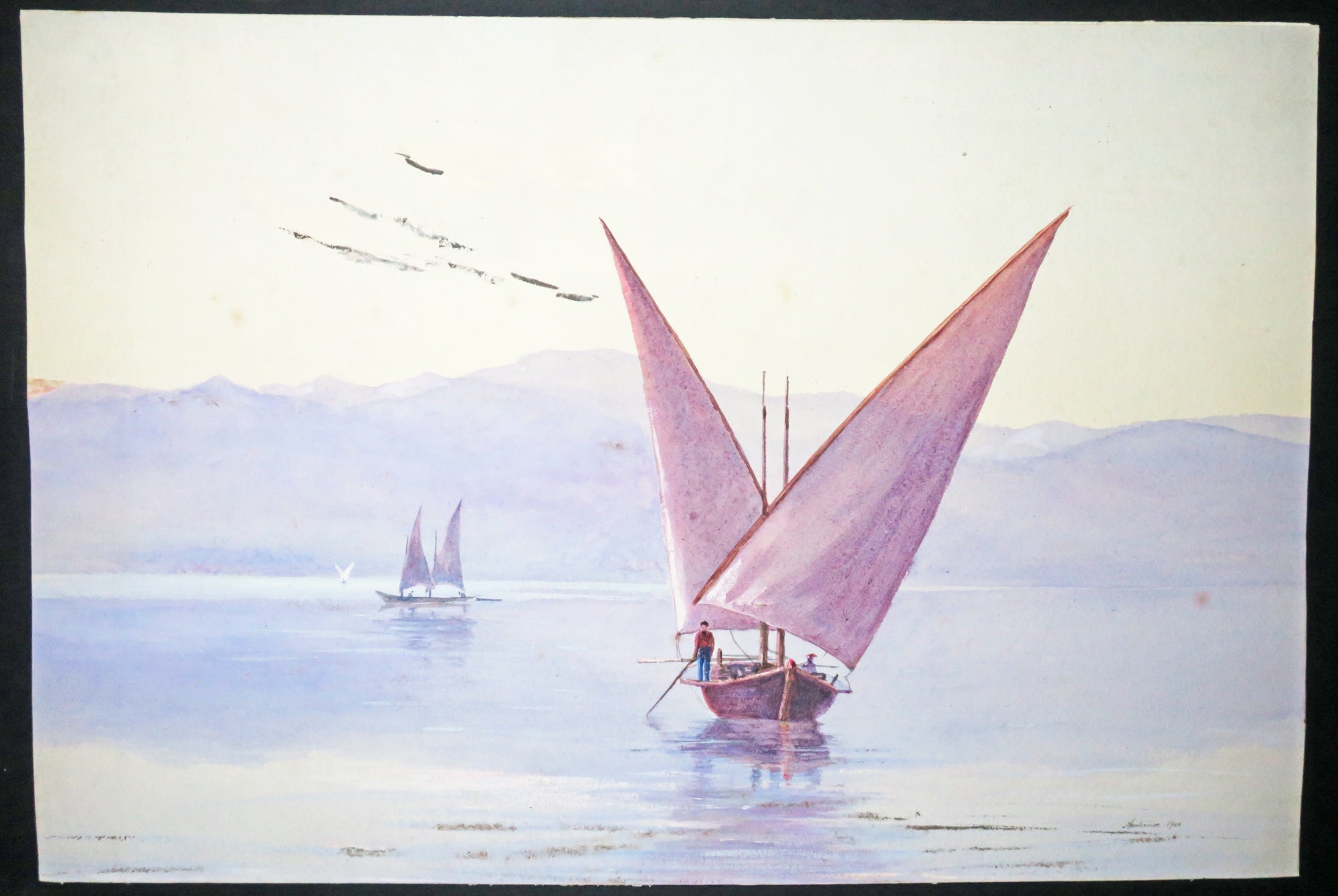 Deux voiliers sur le lac.